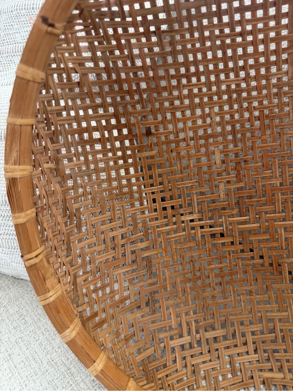 Handwoven Brown Rattan Accent Basket - Unbranded